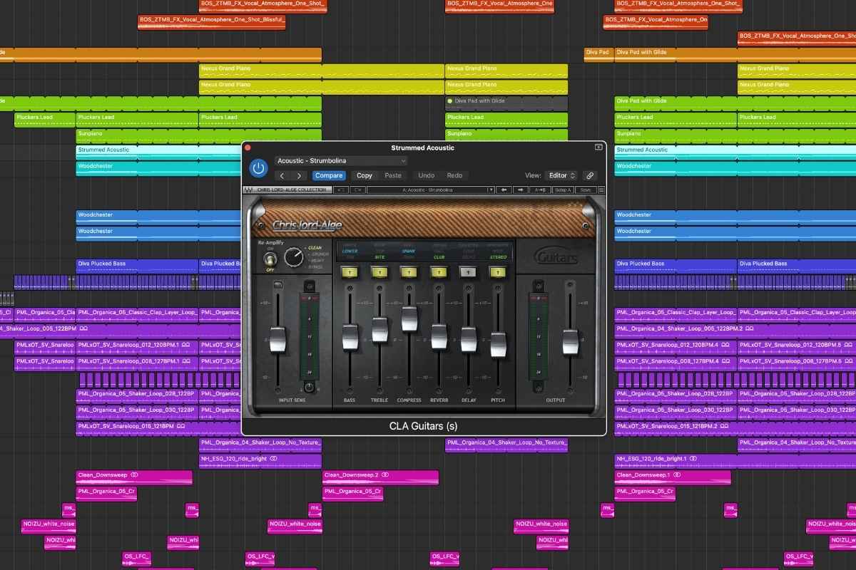 An instance of Waves CLA Guitars running in Logic Pro